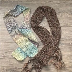 Home knit winter scarves